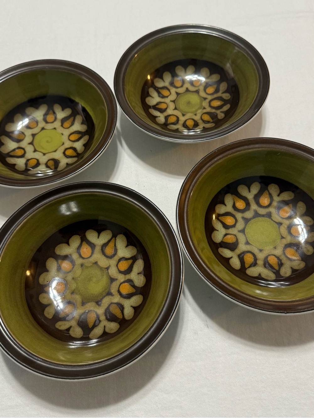 Vintage Electra Ceram Fiesta Stoneware Bowls - set of 4